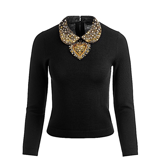 Alice + Olivia Tops - Alice + Olivia  Porla Embellished Stretch-Wool Top